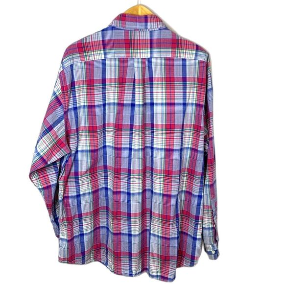 Brooks Brothers 346 Red Blue White Green  Plaid Button-down LS Shirt Size XXL - Picture 3 of 12